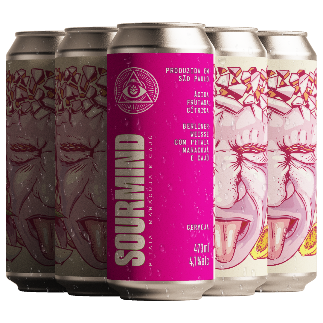 SOURMIND PITAIA, CAJU E MARACUJÁ - 6 LATAS 473ML